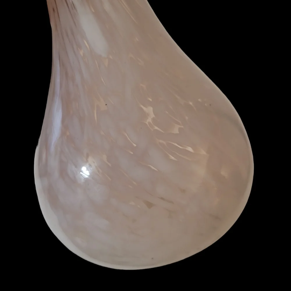 Hand Blown Glass Ruffled Vase